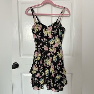 H&M Black Floral Mini Dress